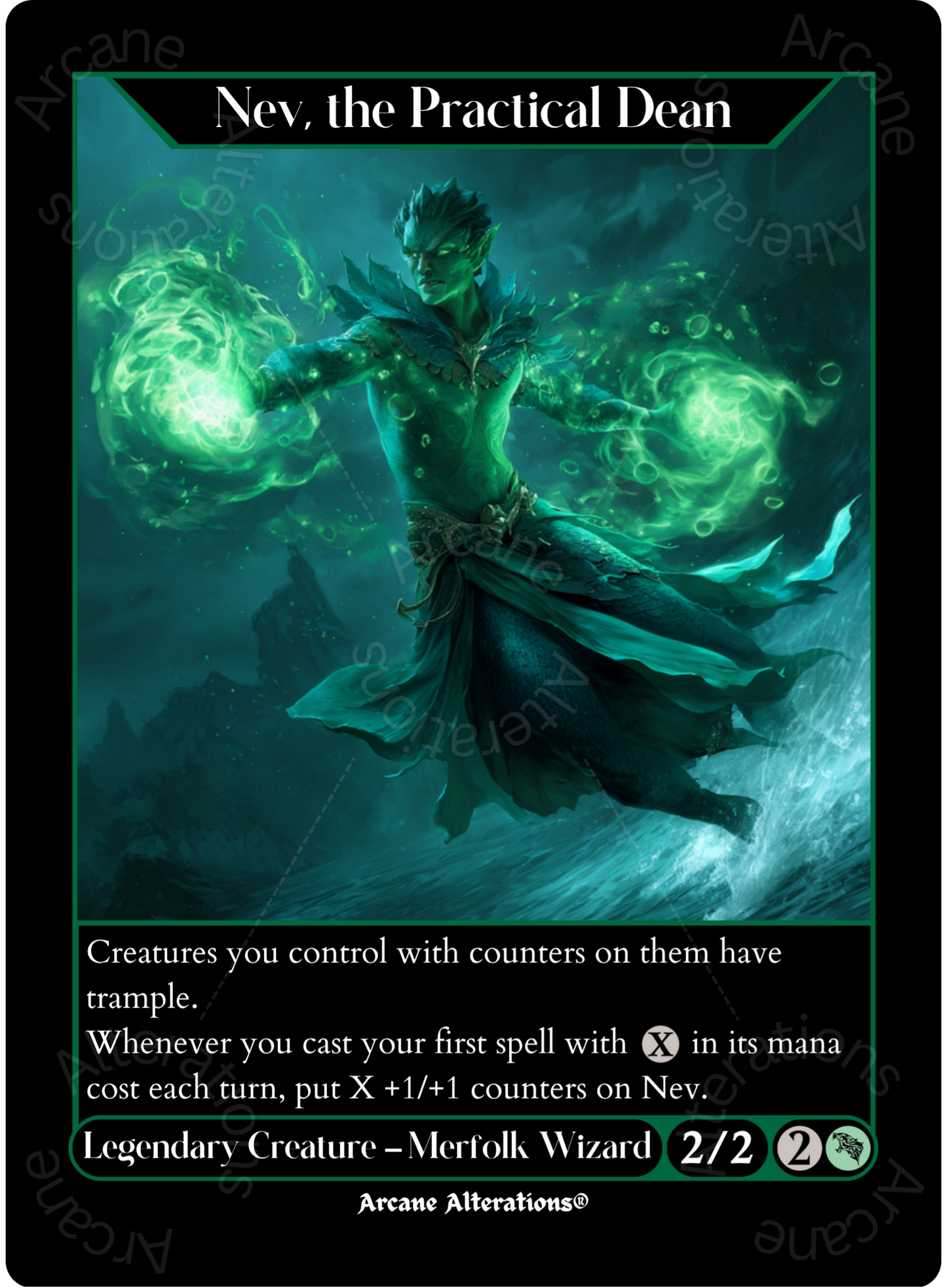 Nev, the Practical Dean - High Quality Altered Art Custom Proxy Cards
