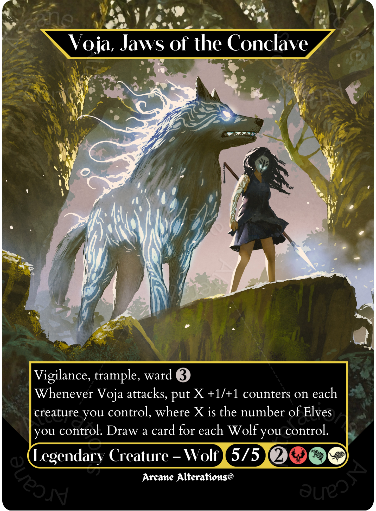 Voja, Jaws of the Conclave - Full Art Altered Art Custom Proxy Cards