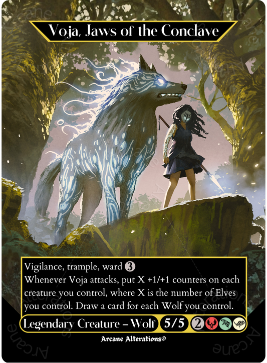 Voja, Jaws of the Conclave - Full Art Altered Art Custom Proxy Cards