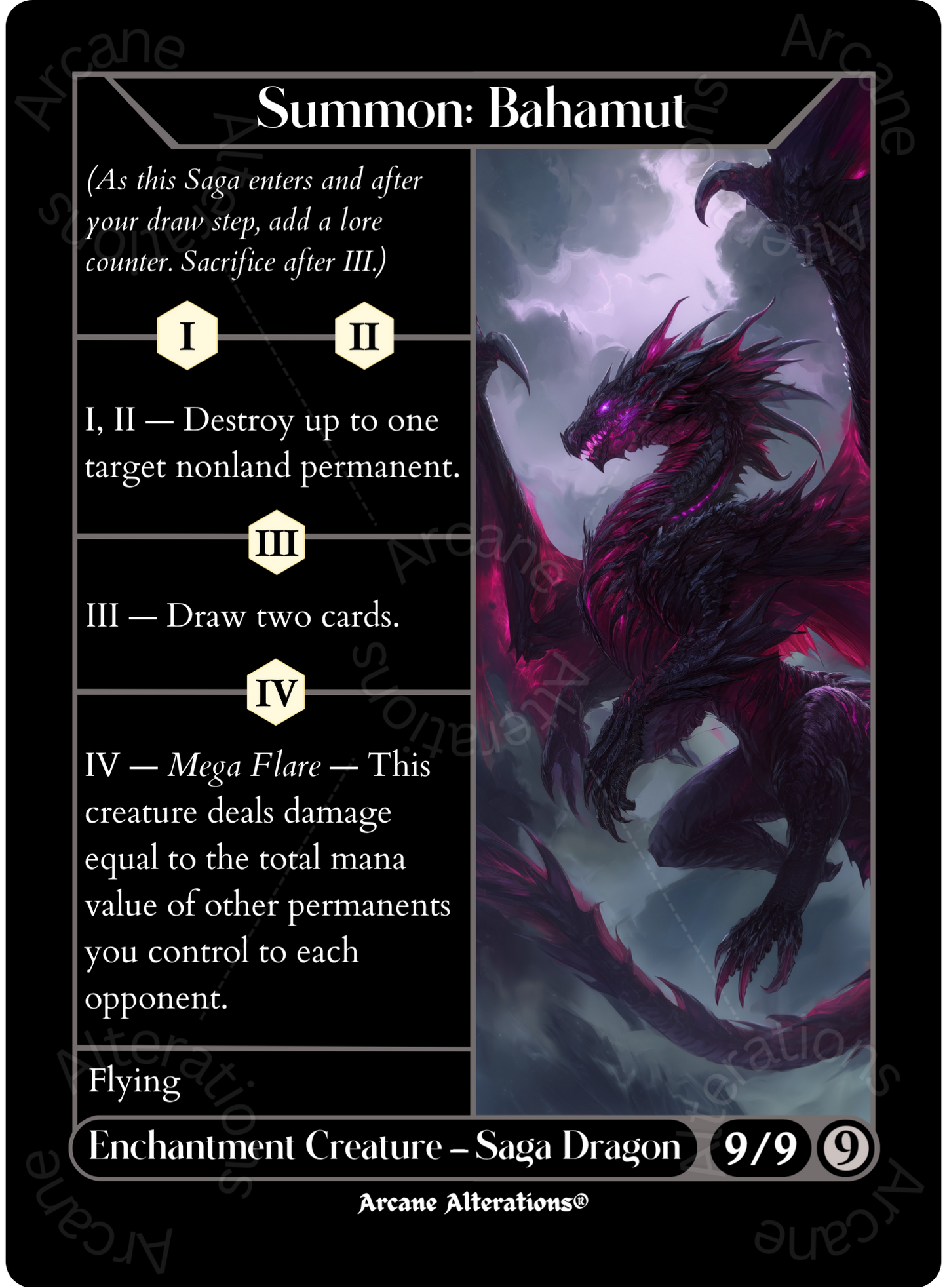 Summon: Bahamut - High Quality Altered Art Custom Proxy Cards