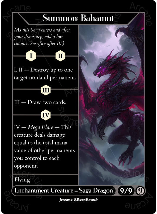 Summon: Bahamut - High Quality Altered Art Custom Proxy Cards