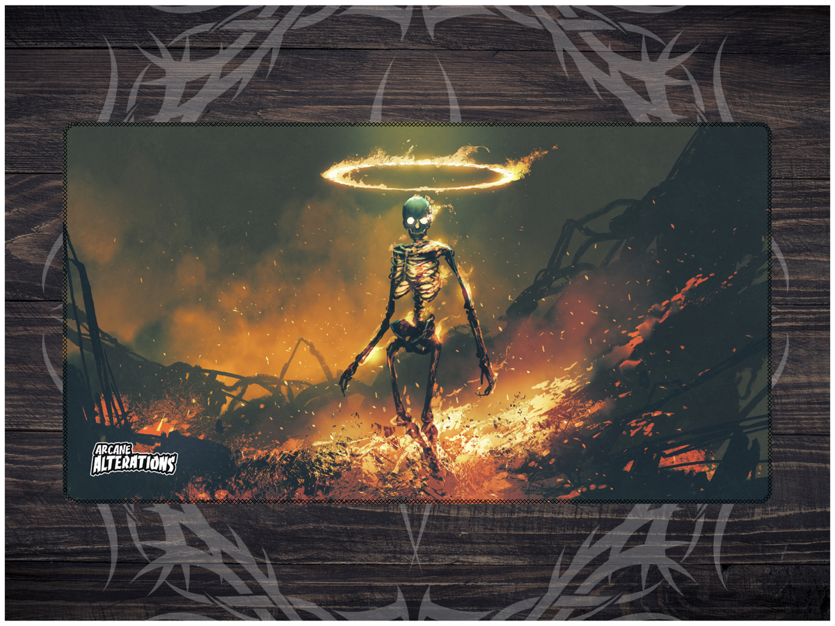 Fiery Halo Skeleton Stitched Edge Playmat (2mm)