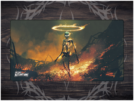 Fiery Halo Skeleton Stitched Edge Playmat (2mm)