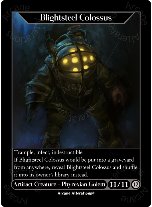 Blightsteel Colossus Big Daddy Bioshock Crossover Single - High Quality Altered Art Custom Proxy Cards