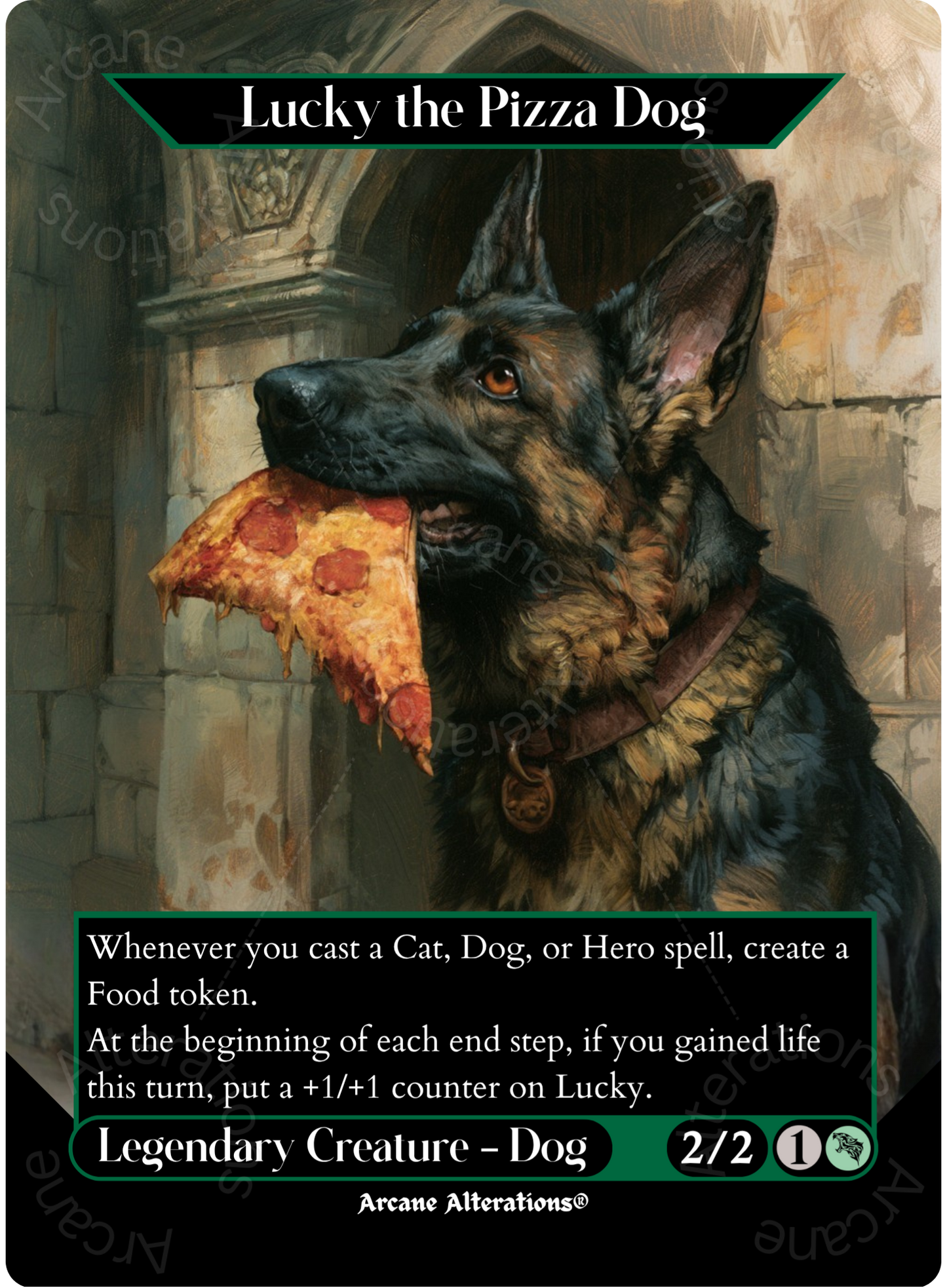 Lucky the Pizza Dog - Full Art Altered Art Custom Proxy Cards