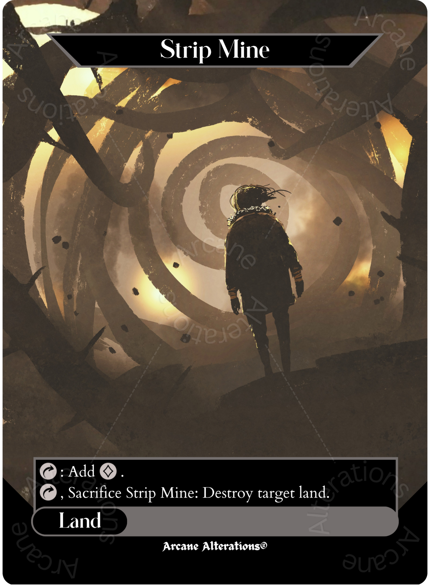 Strip Mine - Full Art Altered Art Custom Proxy Cards