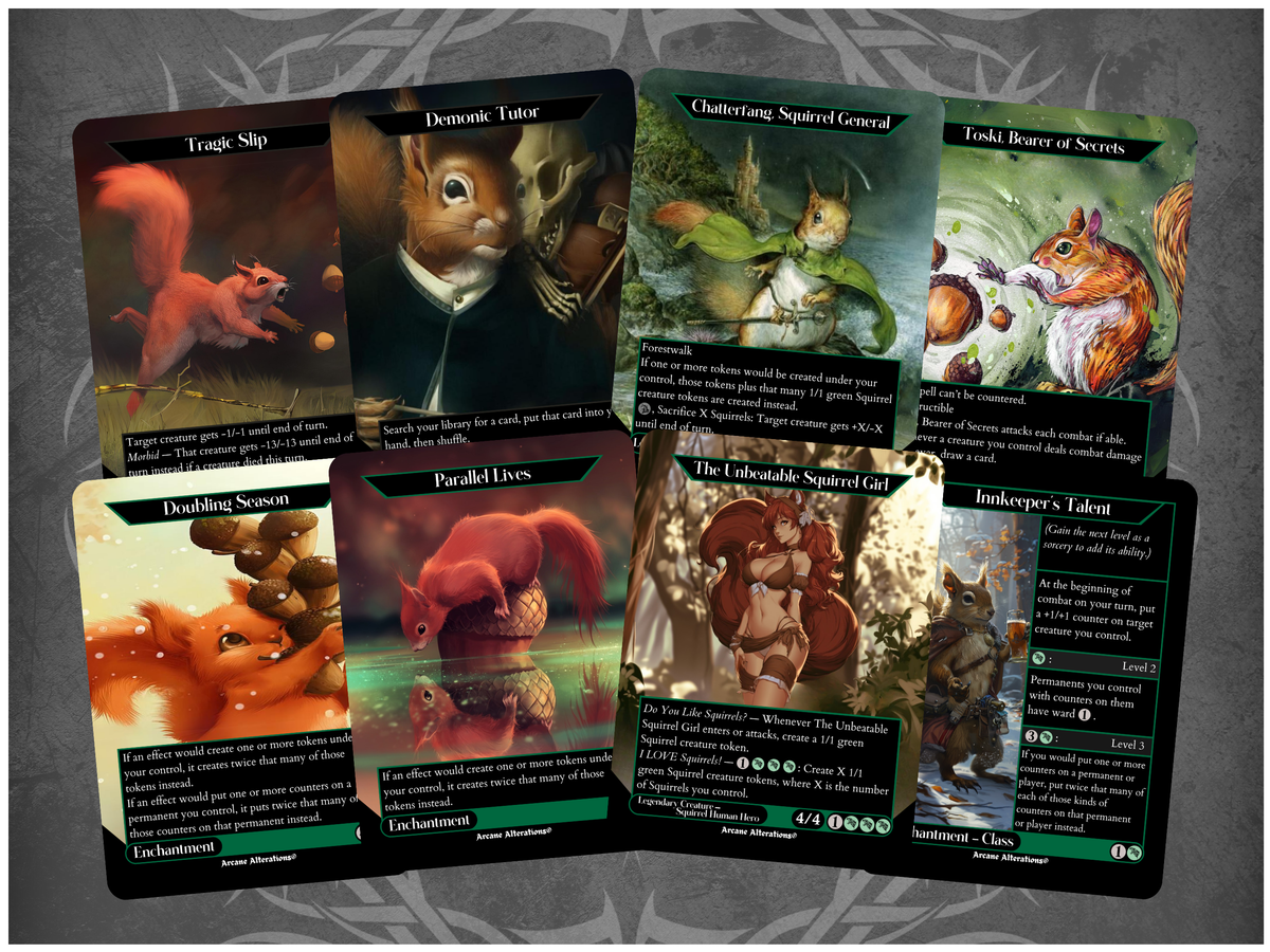 Squirrel 8-Card Discount Bundle - Full Art Altered Art Custom Proxy Cards