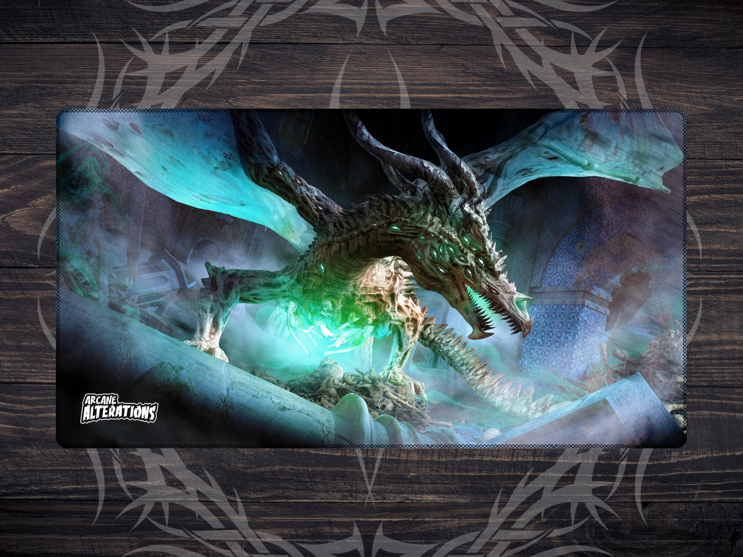 Undead Dragon Stitched Edge Playmat 24"x14" (3mm)