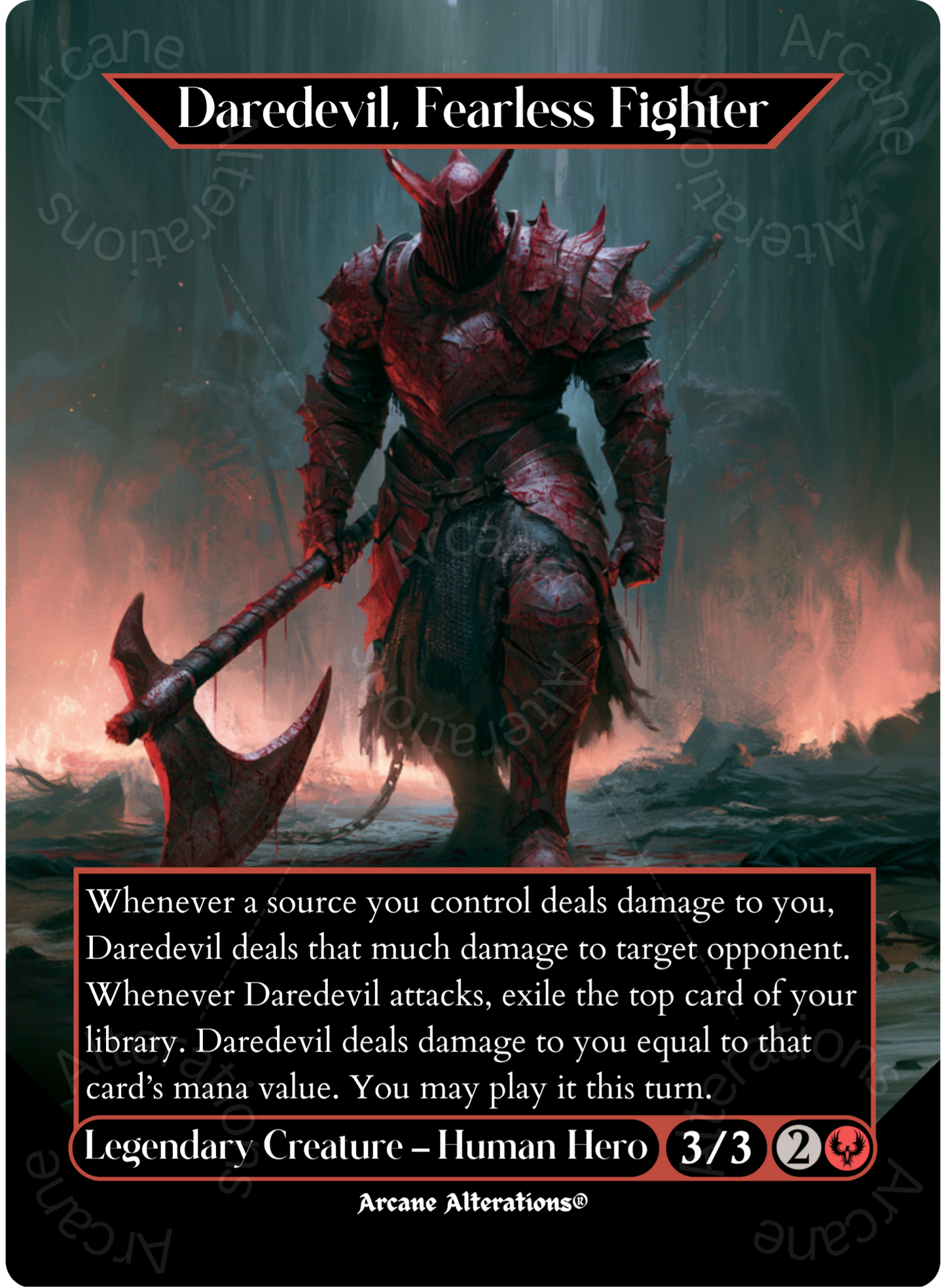 Daredevil, Fearless Fighter - Full Art Altered Art Custom Proxy Cards