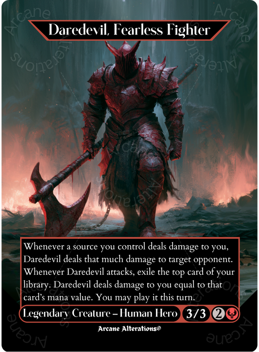 Daredevil, Fearless Fighter - Full Art Altered Art Custom Proxy Cards