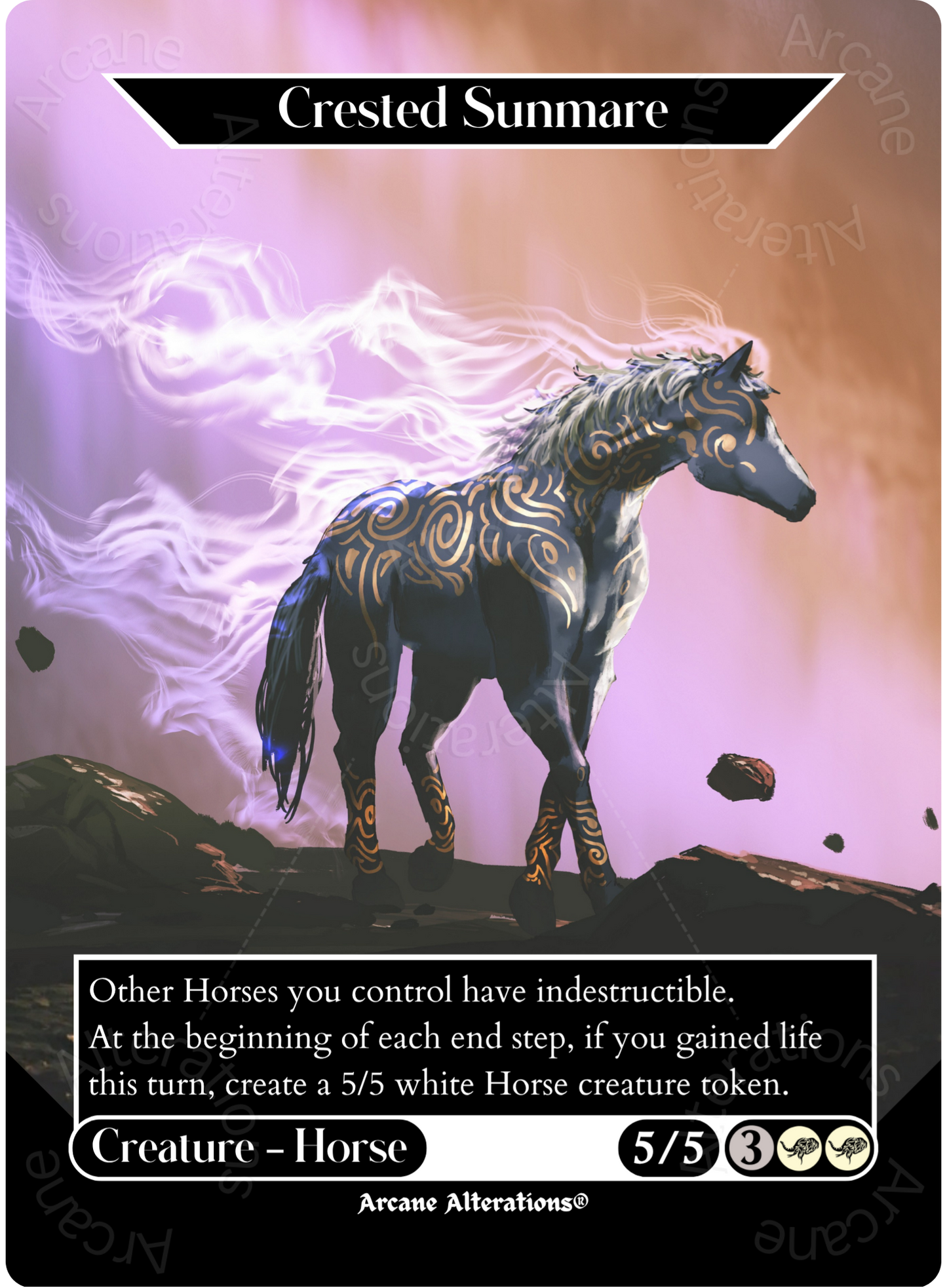 Crested Sunmare - Full Art Altered Art Custom Proxy Cards