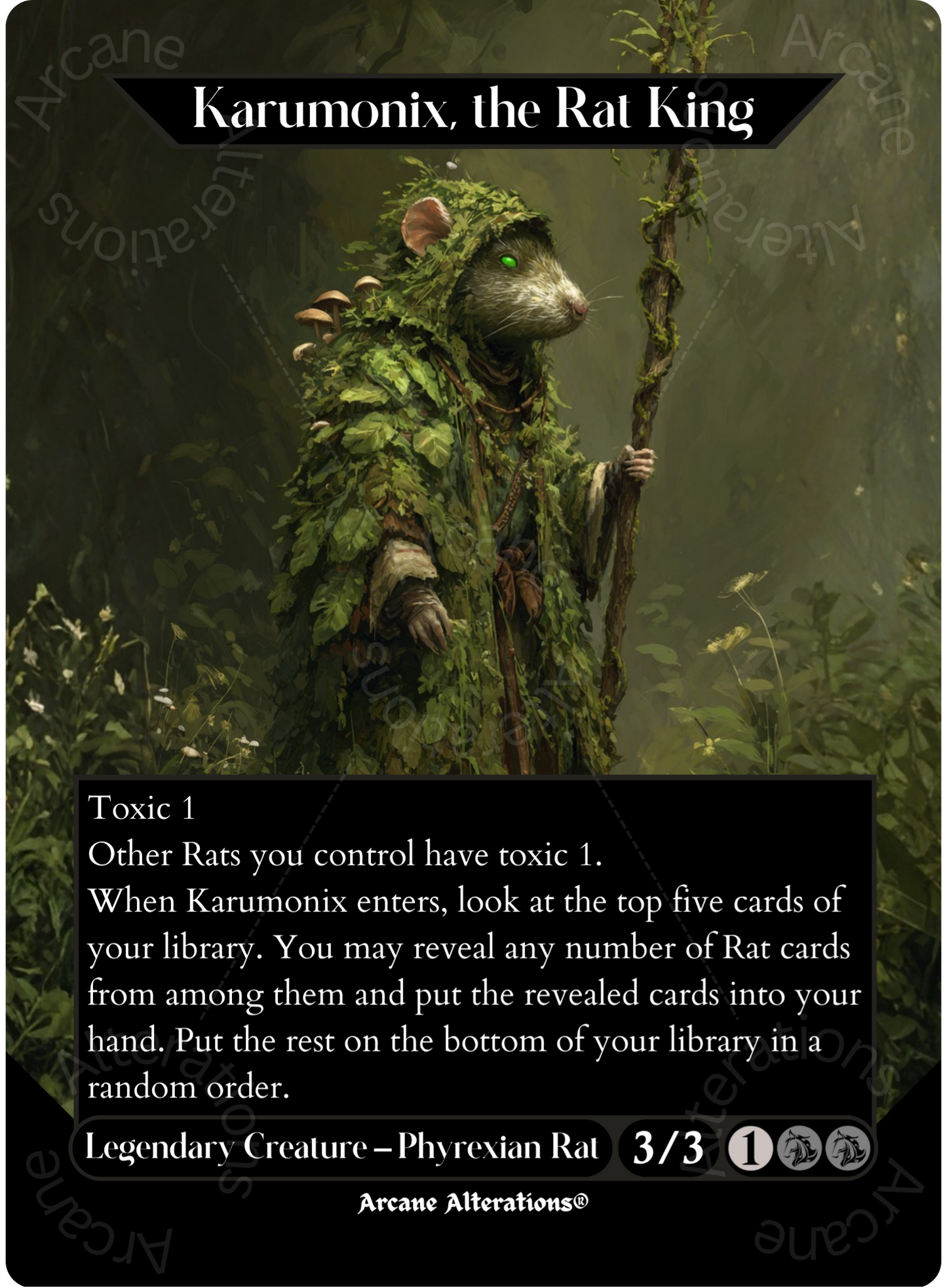 Karumonix, the Rat King - Full Art Altered Art Custom Proxy Cards