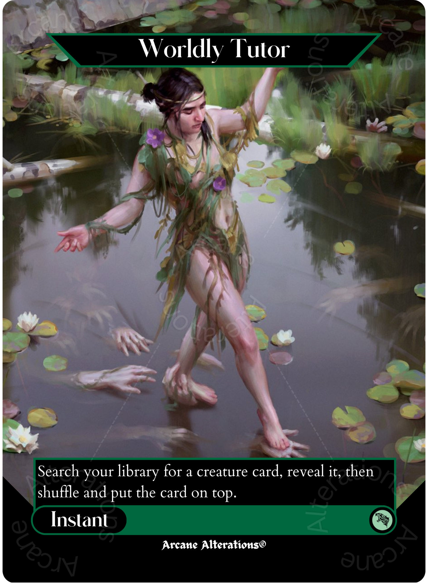 Worldly Tutor - Full Art Altered Art Custom Proxy Card