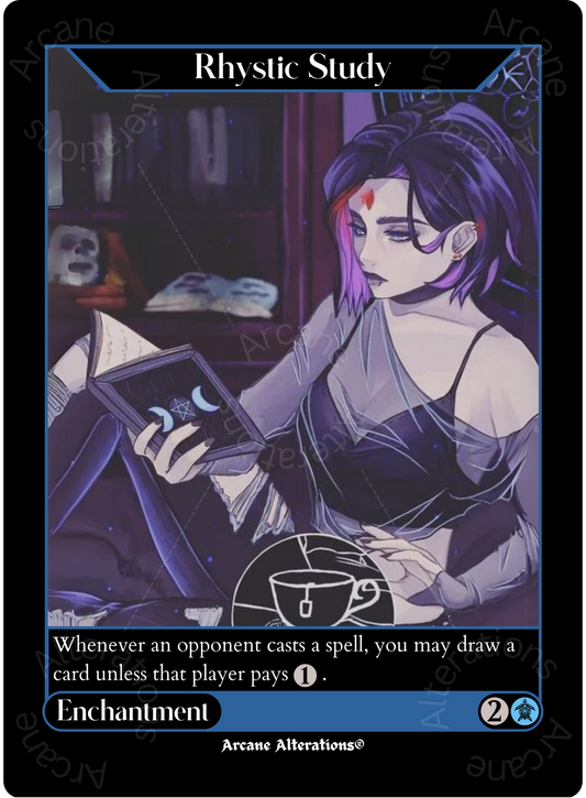 Rhystic Study Raven Teen Titans Crossover - High Quality Altered Art Custom Proxy Cards