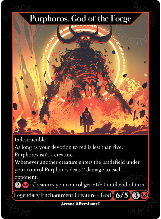 Purphoros, God of the Forge - High Quality Altered Art Custom Proxy Cards