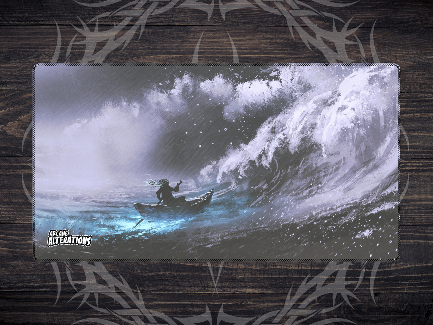 Rough Waters Stitched Edge Playmat 24"x14" (2mm)