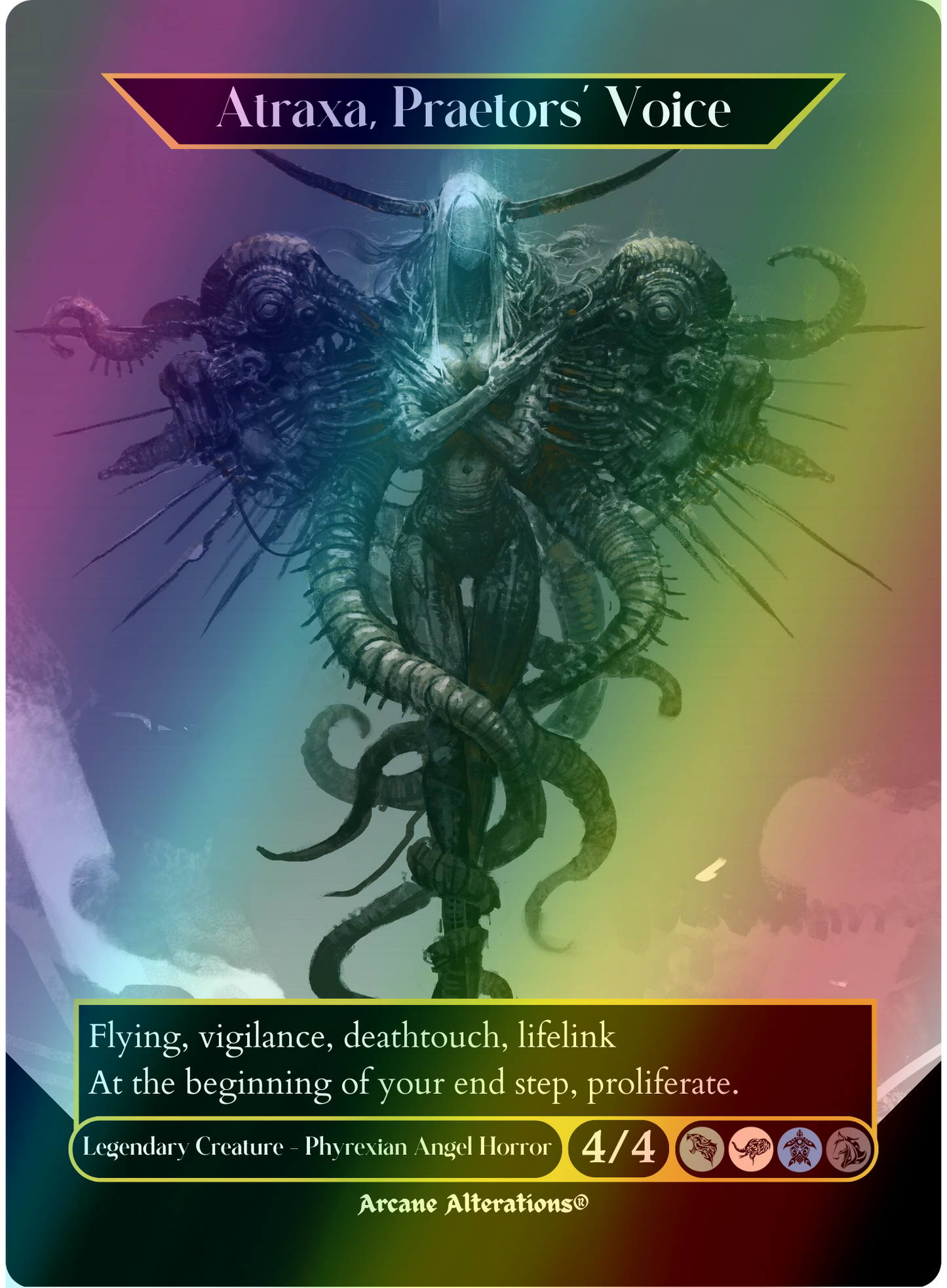 Atraxa, Praetors' Voice - Full Art Altered Art Custom Proxy Cards