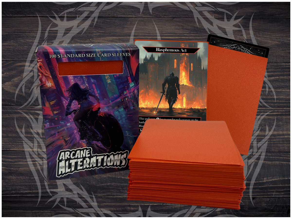 Orange Matte 100 Card Sleeves Standard Size