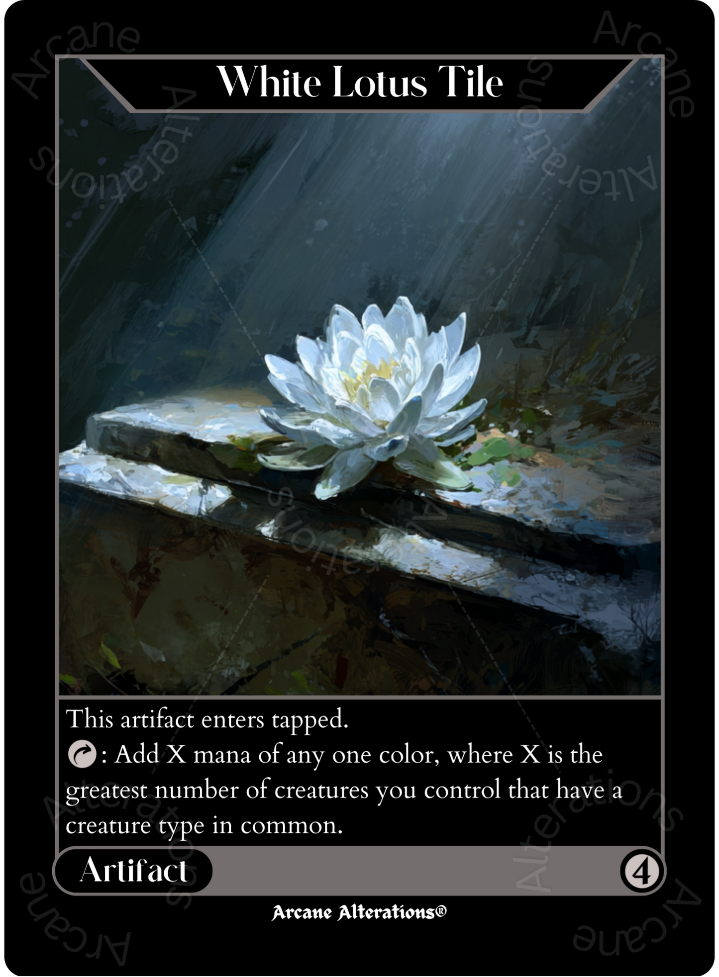 White Lotus Tile - Full Art Altered Art Custom Proxy Cards