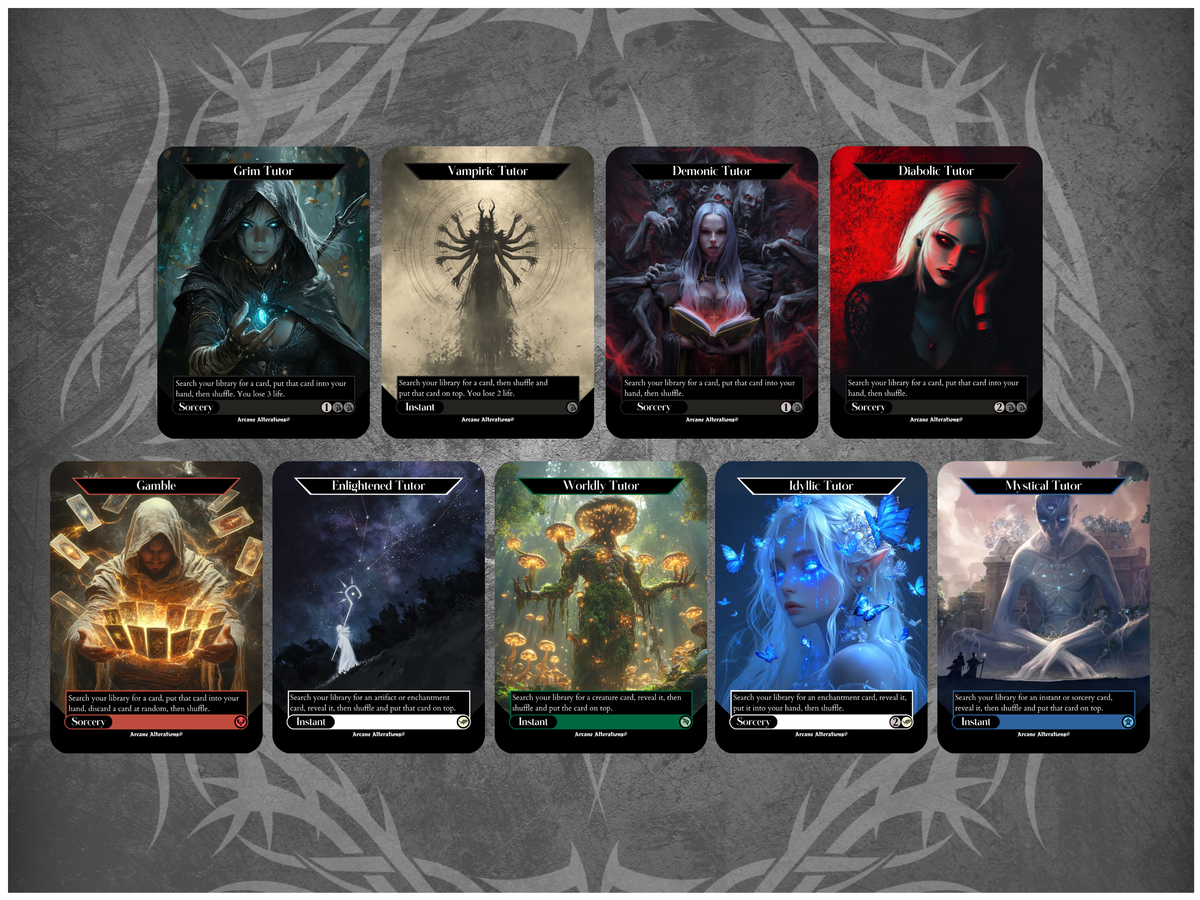 EDH Tutors 9-Card Discount Bundle - Full Art Altered Art Custom Proxy Cards
