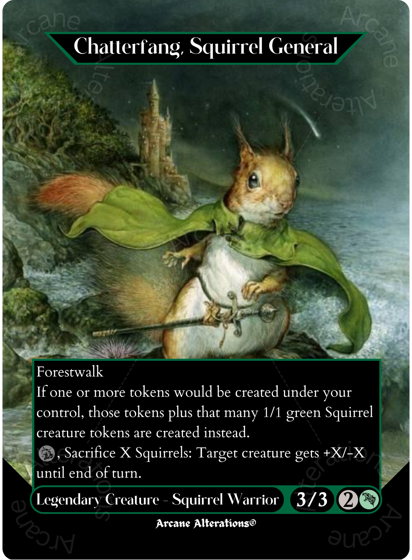 Chatterfang, Squirrel General - Full Art Altered Art Custom Proxy Cards