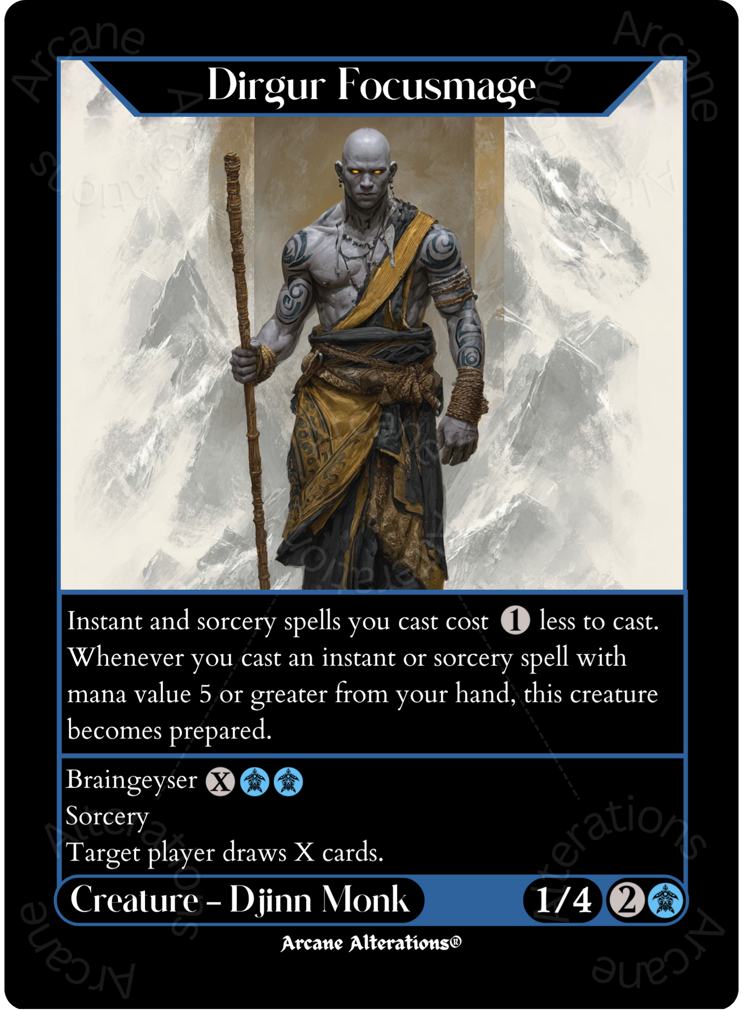 Dirgur Focusmage - High Quality Altered Art Custom Proxy Cards