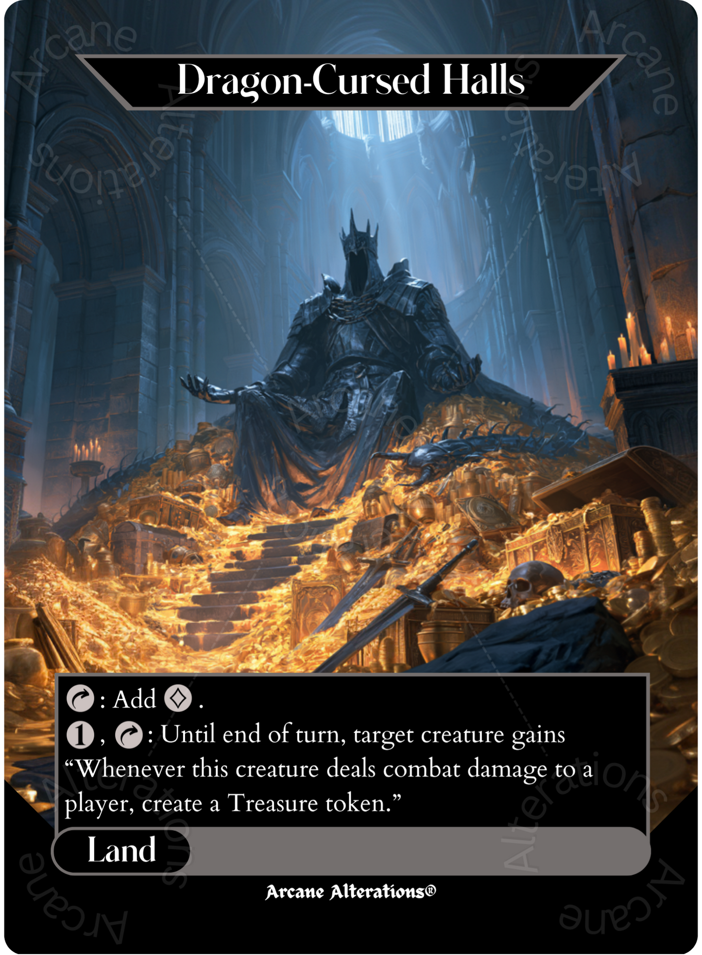 Dragon-Cursed Halls - Full Art Altered Art Custom Proxy Cards