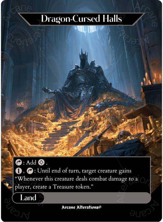 Dragon-Cursed Halls - Full Art Altered Art Custom Proxy Cards