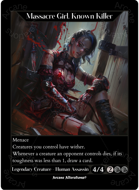 Massacre Girl, Known Killer - High Quality Altered Art Custom Proxy Cards