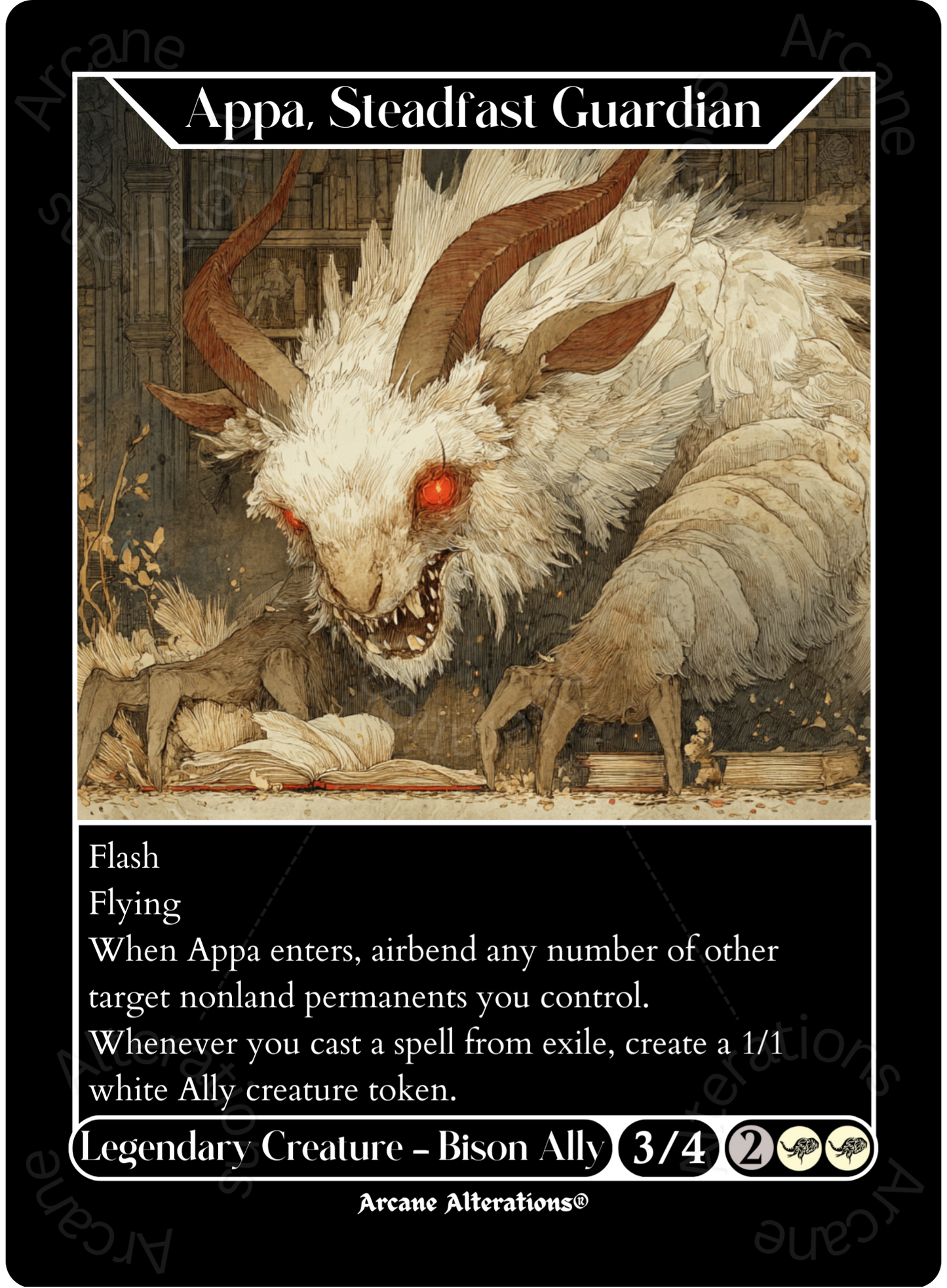 Appa, Steadfast Guardian - Full Art Altered Art Custom Proxy Cards