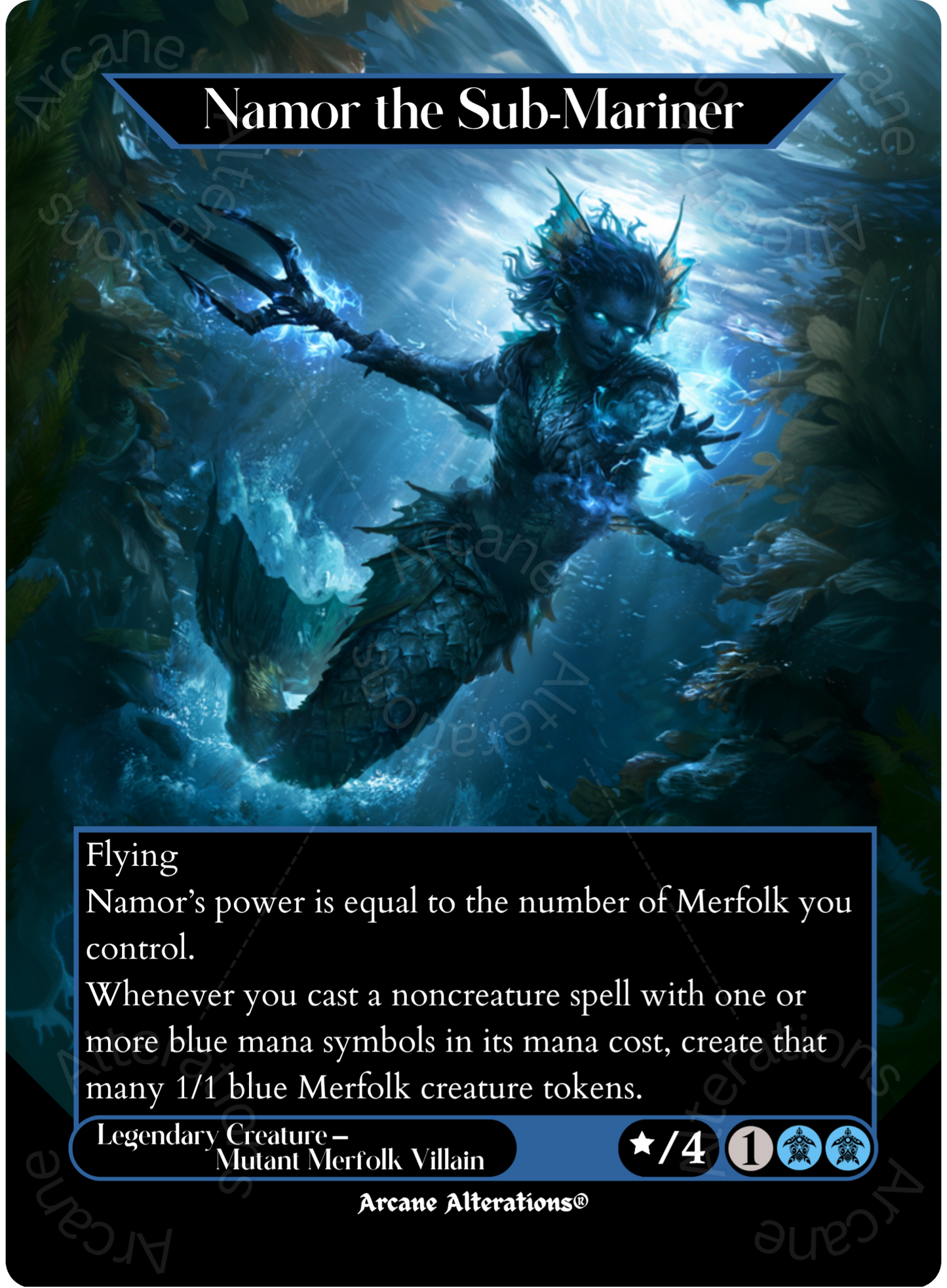 Namor the Sub-Mariner - Full Art Altered Art Custom Proxy Cards