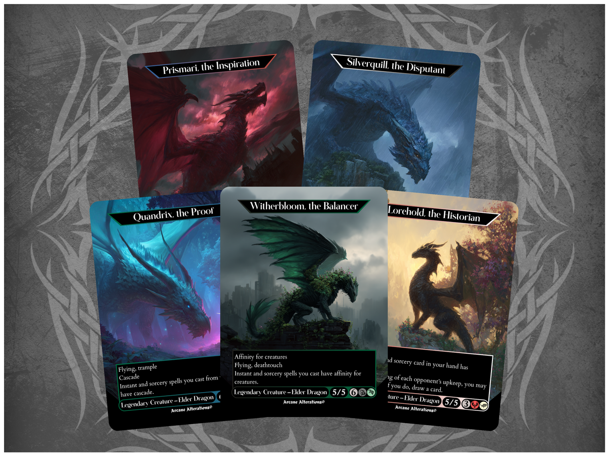 Elder Dragon Cycle 5-Card Discount Bundle - Full Art Altered Art Custom Proxy Cards