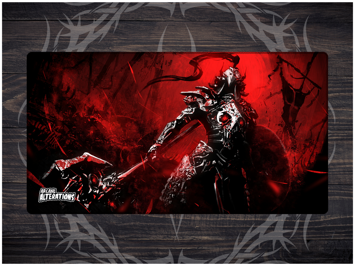 Bloodthirsty Knight Stitched Edge Playmat 24"x14" (2mm)