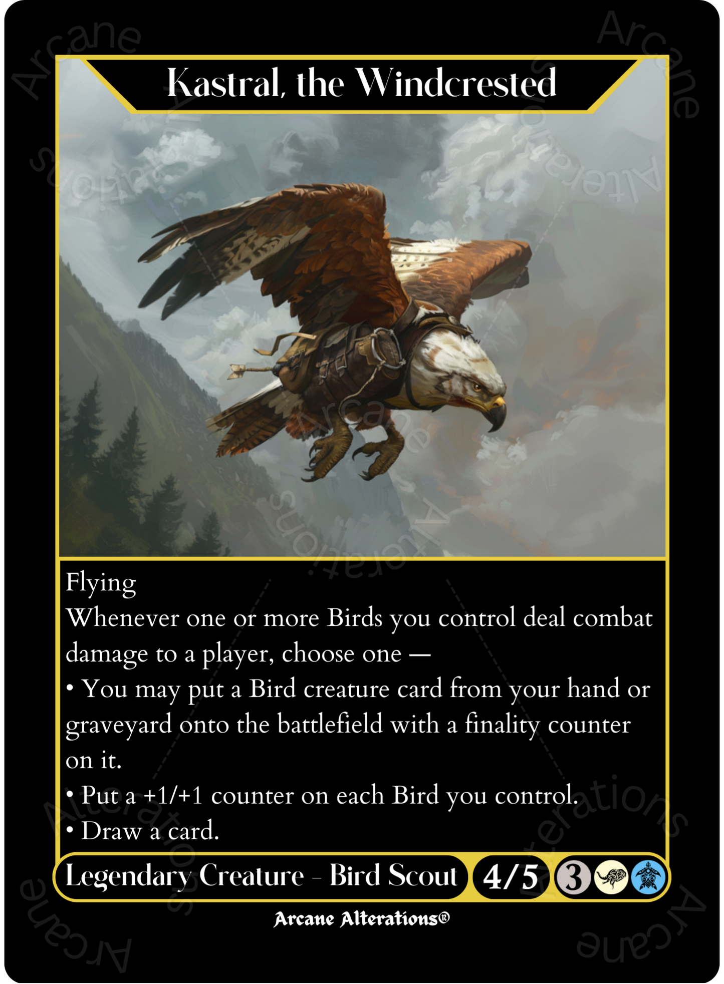 Kastral, the Windcrested - High Quality Altered Art Custom Proxy Card