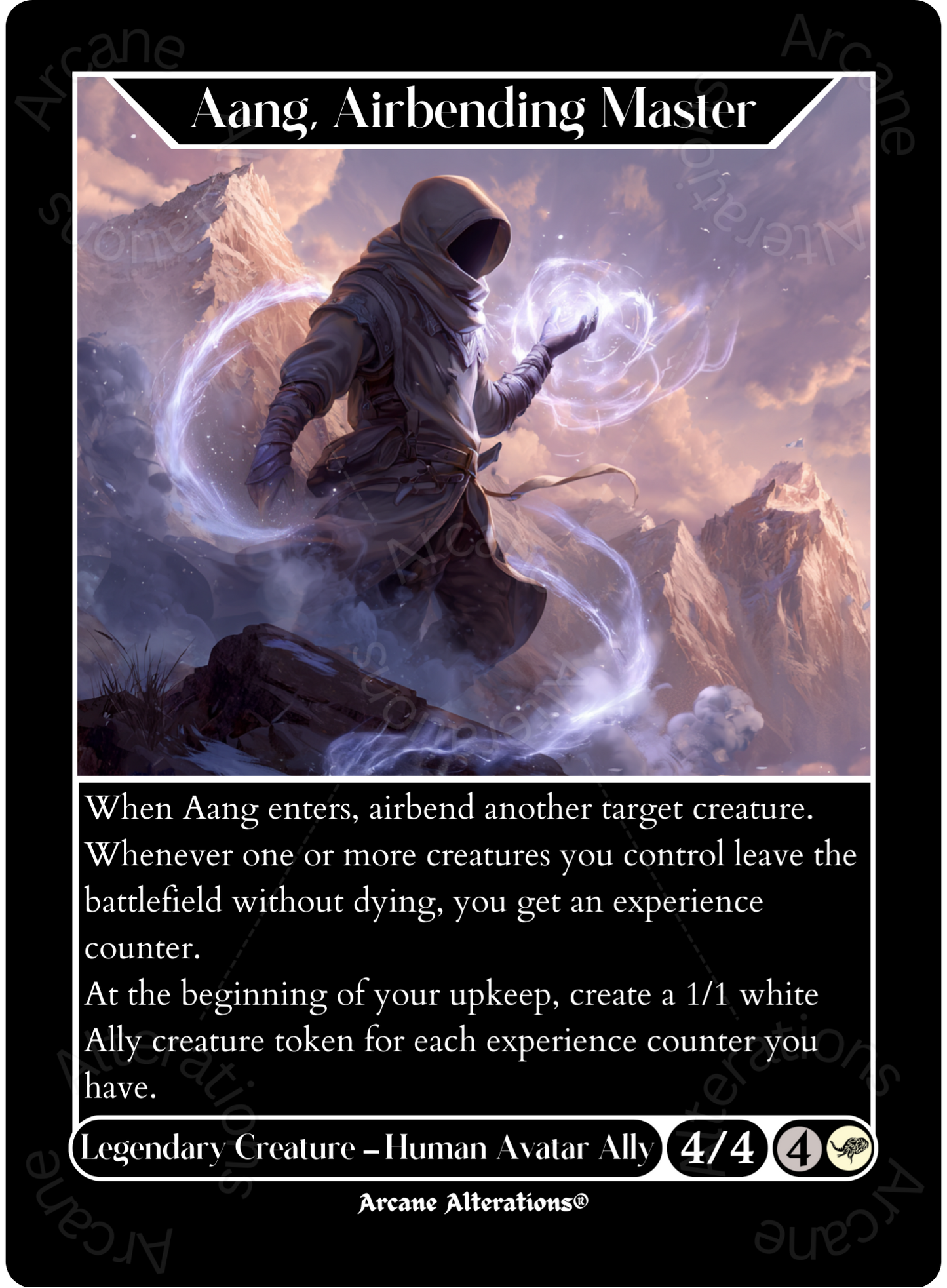 Aang, Airbending Master - Full Art Altered Art Custom Proxy Cards