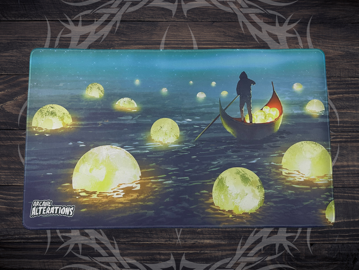 Sea of Moons Stitched Edge Playmat 24"x14" (3mm)