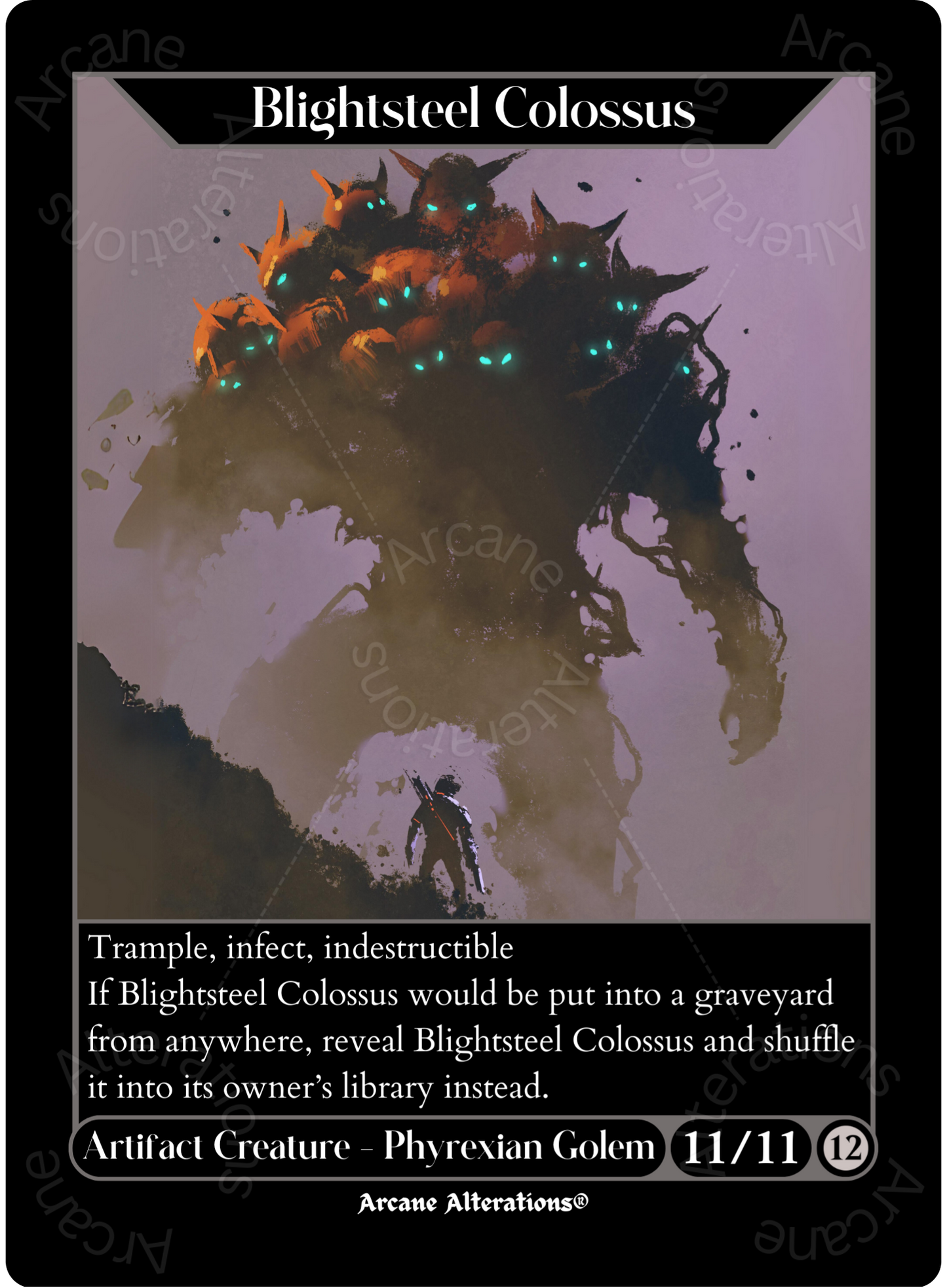 Blightsteel Colossus - High Quality Altered Art Custom Proxy Cards