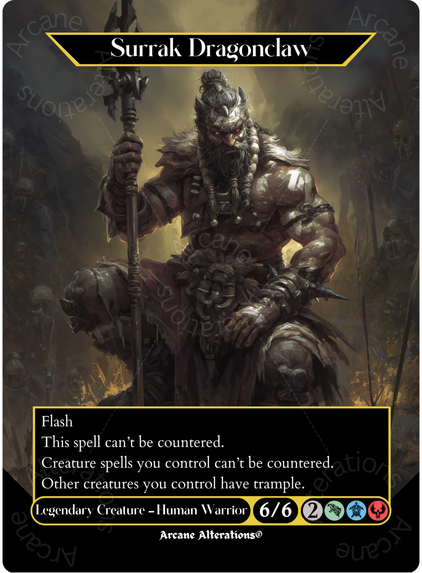 Surrak Dragonclaw - Full Art Altered Art Custom Proxy Cards