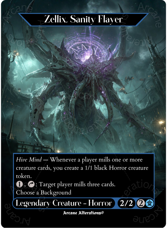 Zellix, Sanity Flayer - Full Art Altered Art Custom Proxy Cards