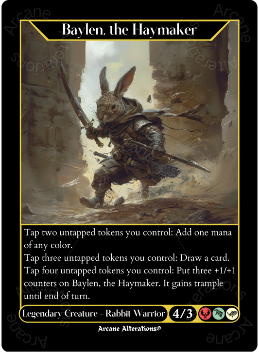 Baylen, the Haymaker - High Quality Altered Art Custom Proxy Card