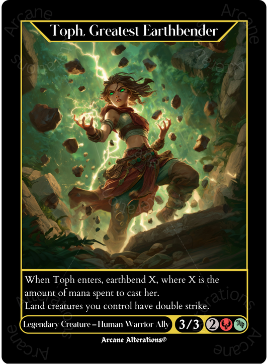 Toph, Greatest Earthbender - Full Art Altered Art Custom Proxy Cards