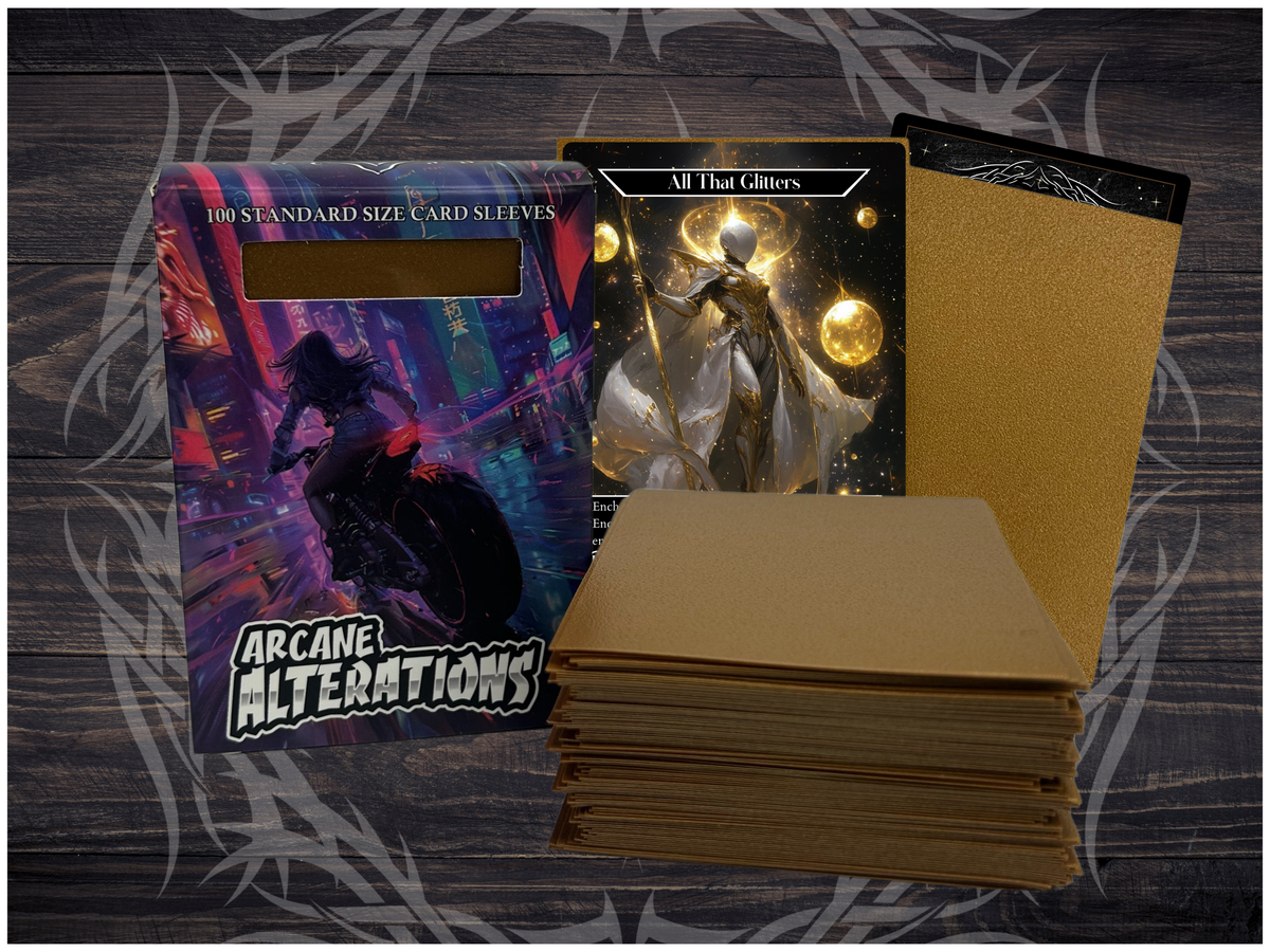 Gold Metallic Matte 100 Card Sleeves Standard Size