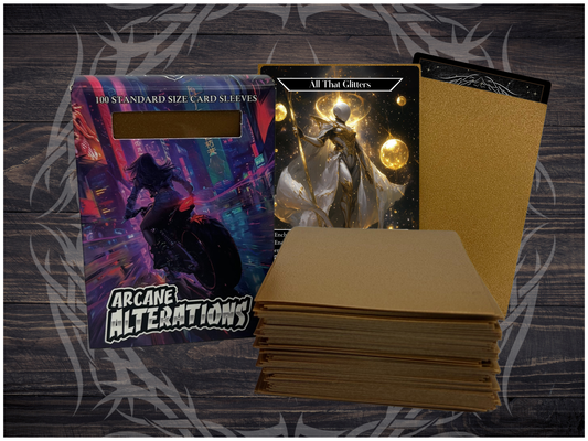 Gold Metallic Matte 100 Card Sleeves Standard Size