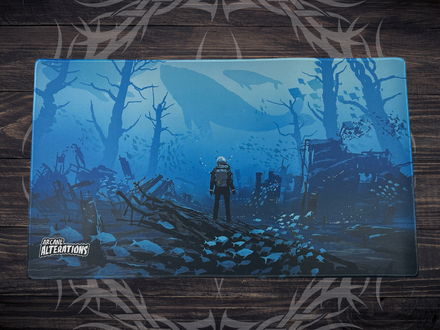 Underwater Exploration Stitched Edge Playmat 24"x14" (2mm)