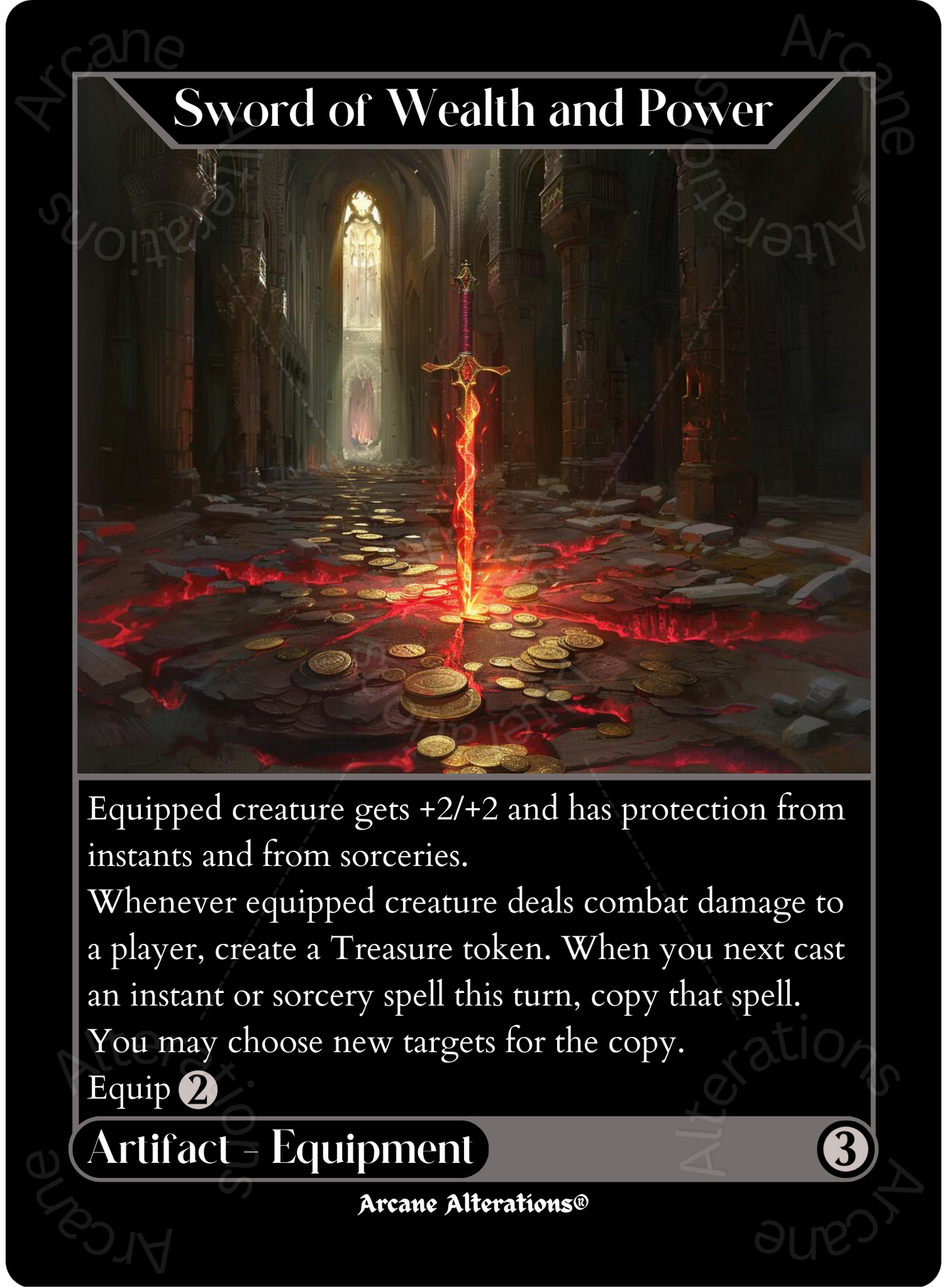 Sword of Wealth and Power - High Quality Altered Art Custom Proxy Cards