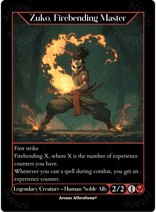 Zuko, Firebending Master - Full Art Altered Art Custom Proxy Cards