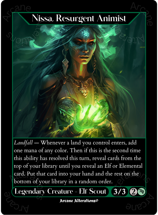 Nissa, Resurgent Animist - High Quality Altered Art Custom Proxy Cards