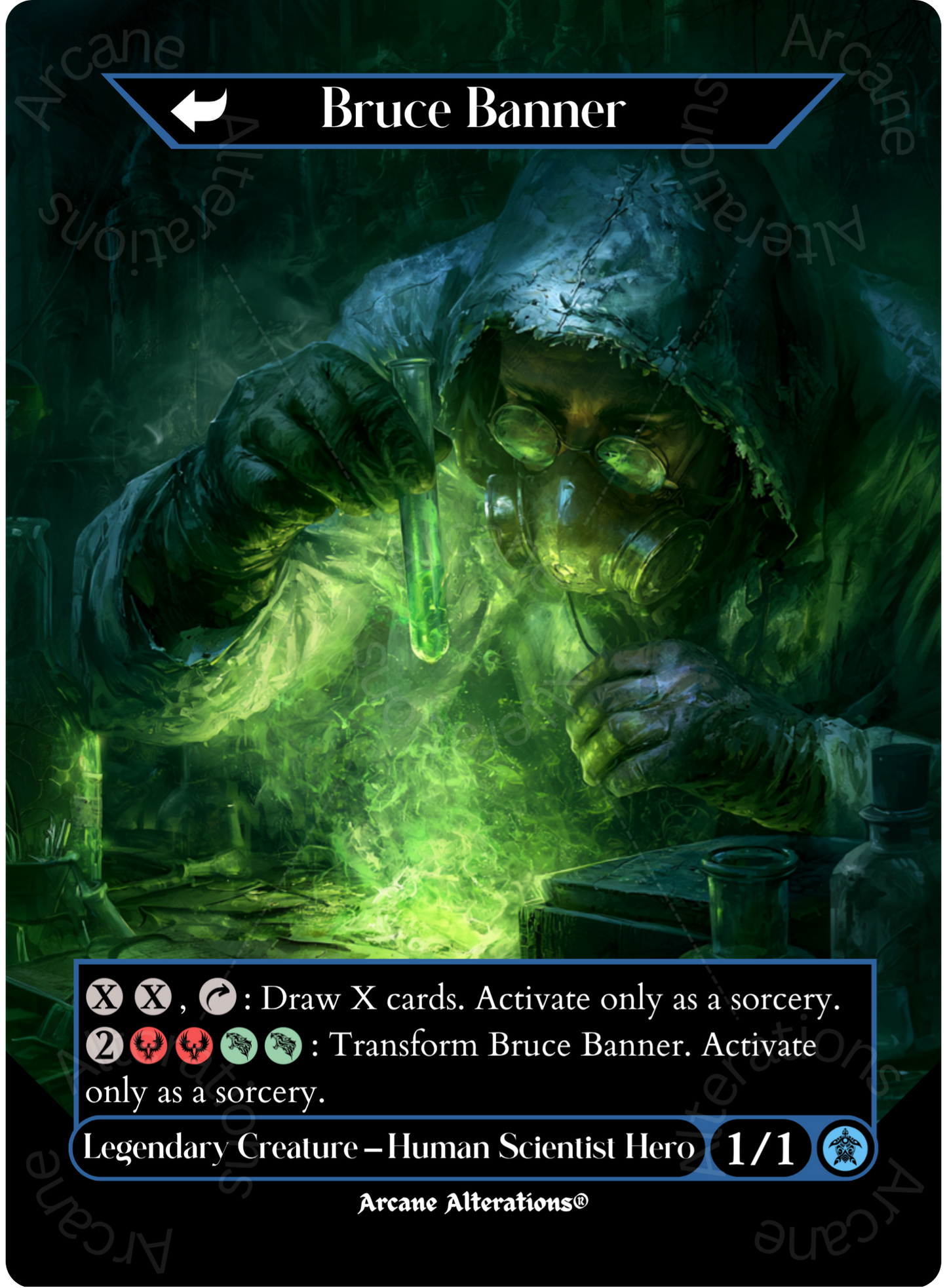 Bruce Banner / The Incredible Hulk - Full Art Altered Art Custom Proxy Cards