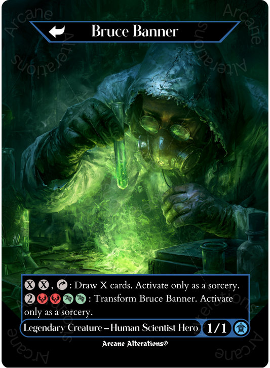 Bruce Banner / The Incredible Hulk - Full Art Altered Art Custom Proxy Cards