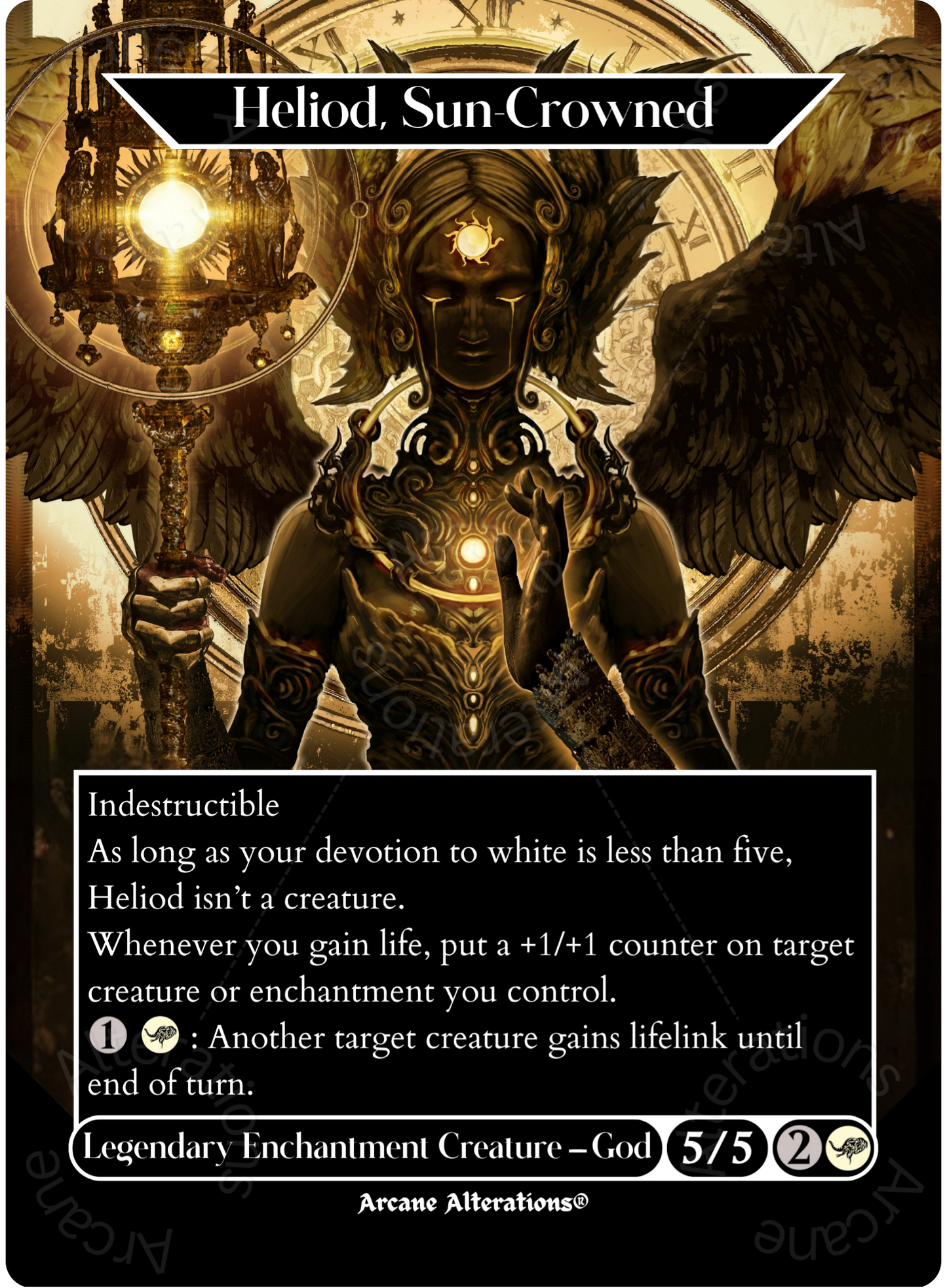 Heliod, Sun Crowned - Full Art Altered Art Custom Proxy Cards